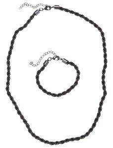 Urban Classics Accessoires Set of Charon necklace and bracelet made of gunmetal