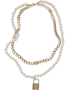 Urban Classics Accessoires Pearl Layring Necklace - Gold Color
