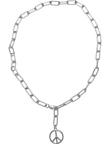 Urban Classics Accessoires Y Chain Peace Necklace - Silver Color