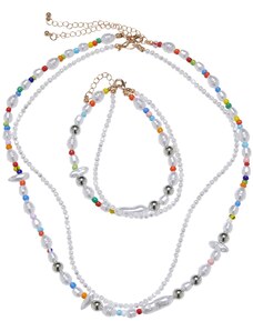 Urban Classics Accessoires Assorted Pearlescent Layering Necklace and Ankle Set Multicolored