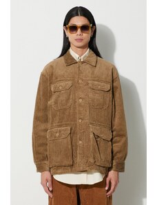 Engineered Garments cămașă din velur Shirt Jacket culoarea maro, cu guler clasic, regular, 23F1D060.SD016