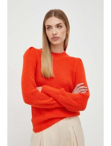 Morgan pulover din amestec de lana femei, culoarea portocaliu, light
