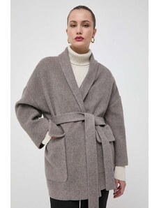 Beatrice B palton de lana culoarea gri, de tranzitie, oversize