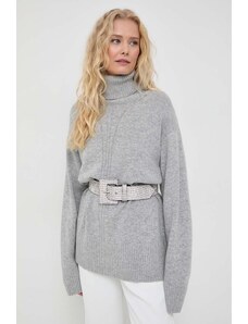Trussardi pulover din amestec de lana femei, culoarea gri, light, cu guler