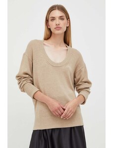 Trussardi pulover din amestec de lana femei, culoarea bej, light