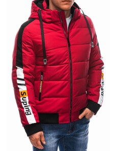 EDOTI Men's quilted winter jacket C573 - red