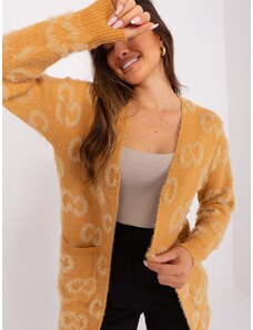 Fashionhunters Camel women's cardigan with patterns