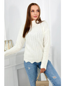 Kesi Sweater with decorative ruffle ecru