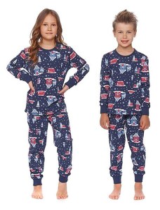 DN Nightwear Pijamale copii Winter time albastru închis Crăciun