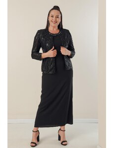 Jachetă din fleece by Saygı cu mâneci de jumătate de lună, rochie din crep căptușită plus costum din 2 piese