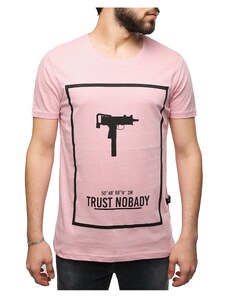 Madmext Uzi Printed Pink T-Shirt 2533