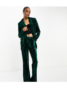 Extro & Vert Tall tailored velvet blazer in co-ord emerald green