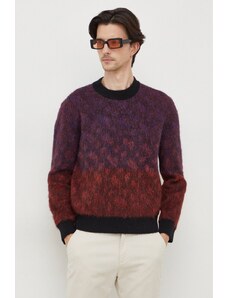 BOSS pulover din amestec de lana barbati, culoarea bordo
