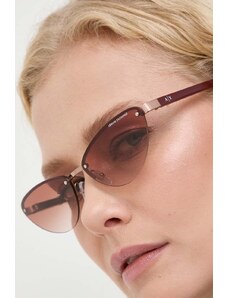 Armani Exchange ochelari de soare femei, culoarea bordo