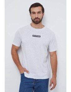 Tommy Hilfiger tricou bărbați, culoarea gri, cu imprimeu MW0MW33723