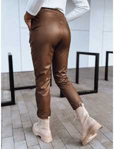 Women's waxed trousers LAPIS dark brown Dstreet