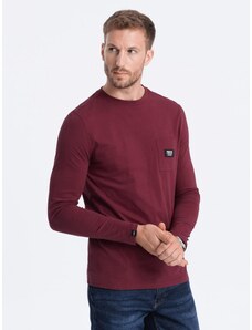 Ombre Clothing Men's longsleeve with pocket - maroon V2 L156