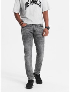 Ombre Clothing Men's denim pants SLIM FIT - gray V4 OM-PADP-0110