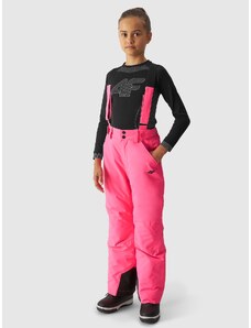 4F Pantaloni de schi cu bretele membrana 8000 pentru fete - fucsia - 122