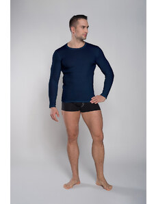 Italian Fashion Long Sleeve Paco T-Shirt - Navy Blue