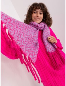 Fashionhunters Pink and blue women's knitted scarf