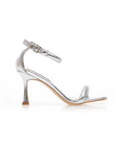 Tsoukalas Sandale cu toc Argintiu metalizat imitație de piele cu căpută subțire și toc special