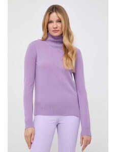 MAX&Co. pulover de lana femei, culoarea violet, light, cu guler
