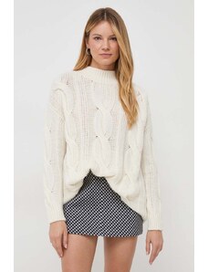 MAX&Co. pulover de lana femei, culoarea bej, călduros, cu turtleneck