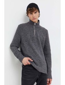 Abercrombie & Fitch pulover barbati, culoarea gri, cu turtleneck