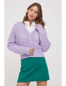 United Colors of Benetton cardigan din amestec de lana culoarea violet