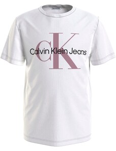 Calvin Klein Jeans Tricou roz / negru / alb