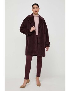 Marella palton de lana culoarea bordo, de tranzitie, oversize