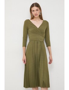 Marella rochie culoarea verde, mini, evazati