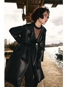 VATKALI Faux Leather Trench Coat