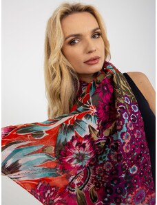 Fashionhunters Orange cotton scarf with prints