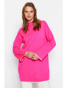 Trendyol Pink Stand-Up Guler Tricotaje Pulover cu mâneci spaniole