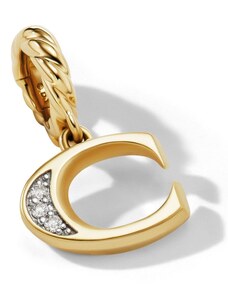 David Yurman 18kt yellow gold Initial C diamond pendant