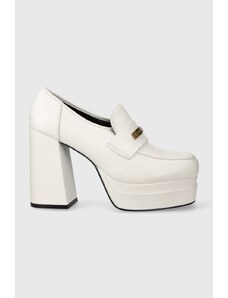 Karl Lagerfeld pantofi de piele Strada culoarea alb, cu toc drept, KL30133