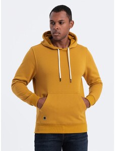 Ombre Clothing Men's unlined hooded sweatshirt - mustard V4 OM-SSBN-0120