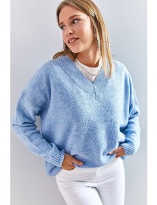 Bianco Lucci Pulover tricotaje pentru femei cu gât în V
