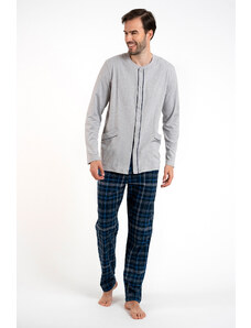 Italian Fashion Men's pyjamas Jakub, long sleeves, long legs - melange/print