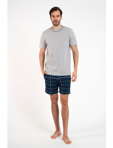 Italian Fashion Men's pyjamas Ruben, short sleeves, shorts - melange/print