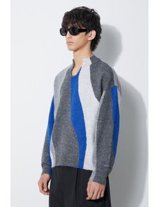 Ader Error pulover din amestec de lână Batia Knit bărbați, culoarea gri, cu turtleneck, BMADFWKT0301
