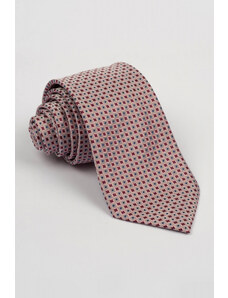 GAMA Cravata roz cu imprimeu geometric mov si albastru