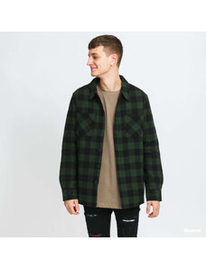 Jachetă pentru bărbați Urban Classics Padded Check Flannel Shirt Green / Black