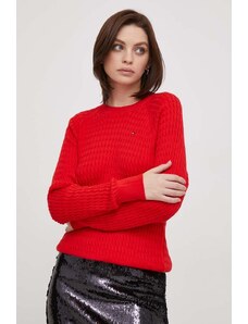 Tommy Hilfiger pulover de bumbac culoarea roșu, light WW0WW41142