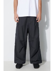 Maharishi pantaloni Oversized Tobi Cargo Snopants bărbați, culoarea negru, cu fit cargo, 4615.BLACK
