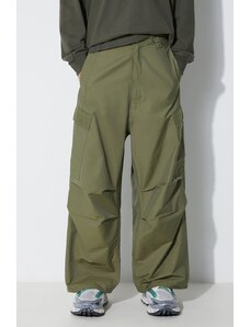 Maharishi pantaloni Oversized Tobi Cargo Snopants bărbați, culoarea verde, drept, 4615.OLIVE