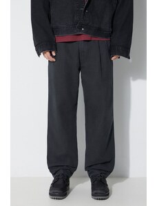 Maharishi pantaloni U.S. Chino Loose bărbați, culoarea negru, cu fit chinos, 4604.BLACK