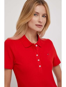 Tommy Hilfiger tricou polo femei, culoarea roșu WW0WW37823